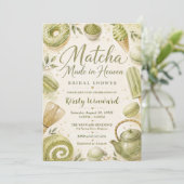 Matcha Made in Heaven Brautparty Einladung (Stehend Vorderseite)