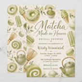 Matcha Made in Heaven Brautparty Einladung (Vorne/Hinten)