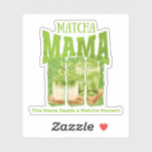 MATCHA MAMA Green Glitzer Brush Stroke Aufkleber (Blatt)