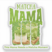 MATCHA MAMA Green Glitzer Brush Stroke Aufkleber (Vorderseite)