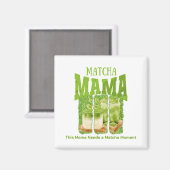 MATCHA MAMA Green Glitzer Brush Stroke Magnet (Vorderseite/Rückseite)