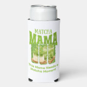 MATCHA MAMA Green Glitzer Brush Stroke Selters Dosenkühler (Seltzer Vorderseite)