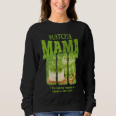 MATCHA MAMA Green Glitzer Brush Stroke Sweatshirt (Vorderseite)