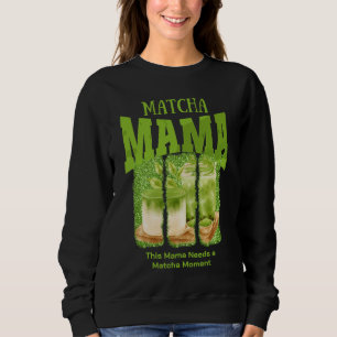 MATCHA MAMA Green Glitzer Brush Stroke Sweatshirt