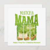 MATCHA MAMA Green Tee Glitzer Mama Gran Café Einladung (Vorne/Hinten)