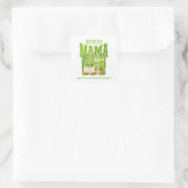 MATCHA MAMA Green Tee Glitzer Mama Gran Café Quadratischer Aufkleber (Tasche)