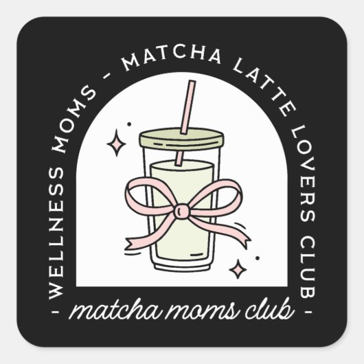 Matcha-Mama lustige Mutter-Gemeinschaft Quadratischer Aufkleber (Vorderseite)