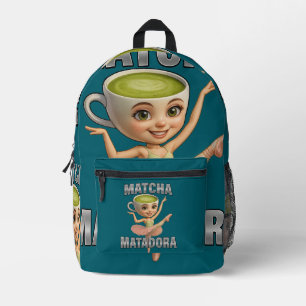 Matcha Matadora Grace trifft grüne Energie Bedruckter Rucksack