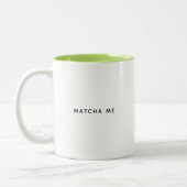Matcha Me Niedlich Lime Green Breakfast Kaffee Tas Zweifarbige Tasse (Links)