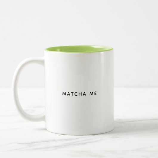 Matcha Me Niedlich Lime Green Breakfast Kaffee Tas Zweifarbige Tasse (Links)