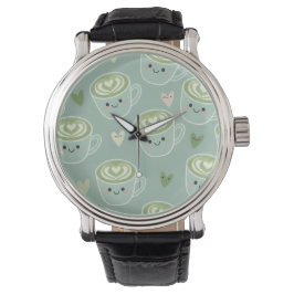 Matcha Moments Watch – Kawaii Green Tea Latte Time Armbanduhr