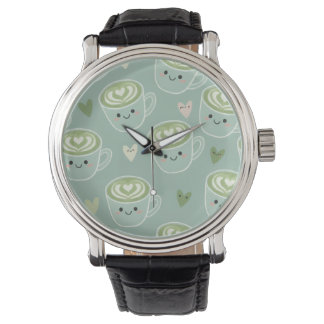 Matcha Moments Watch – Kawaii Green Tea Latte Time Armbanduhr