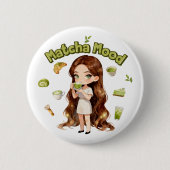 Matcha Mood Aesthetic Design Cute Green Tea Vibes Button (Vorderseite)