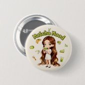 Matcha Mood Aesthetic Design Cute Green Tea Vibes Button (Vorne & Hinten)