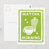 Matcha Morgen Grüner Tee Kulinarik Postkarte (Vorne/Hinten)