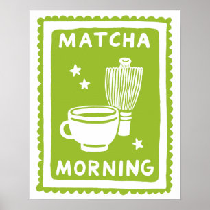 Matcha Morgen Minimalistische Küche Wandkunst Poster