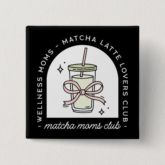 Matcha-Mütter-Club lustige Mutter-Gruppe Button (Vorderseite)