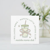 Matcha-Mutter-Latte-Liebhaber-Wellness-Ästhetik Karte (Stehend Vorderseite)