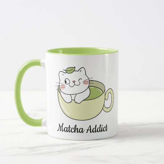 Matcha Niedlich Cat, Matcha Tasse (Links)