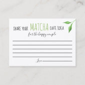 Matcha-Paar-Dusche Spiel Datum Idee Karte (Vorderseite)