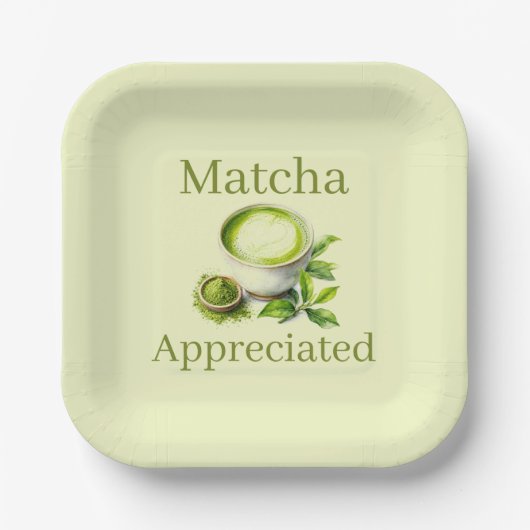 Matcha-Papierplatte Pappteller (Vorderseite)