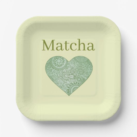 Matcha-Papierplatte Pappteller (Vorderseite)
