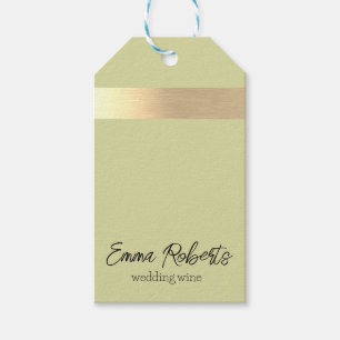Matcha-Pulver Grün Pink Gold Folie Rustikal Faux Geschenkanhänger
