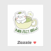 Matcha Purrfect Brew Cat Aufkleber (Blatt)