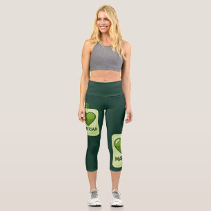 Matcha Serum Pouch mit Herzdesign Capri Leggings