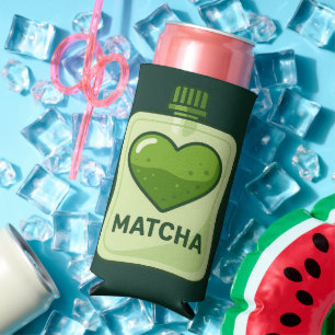 Matcha Serum Pouch mit Herzdesign Selters Dosenkühler