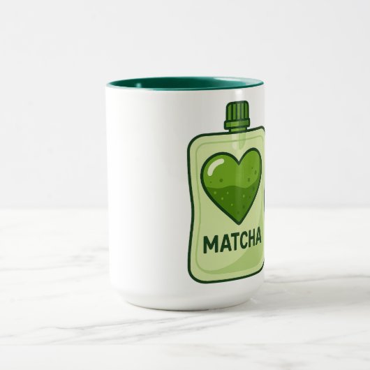 Matcha Serum Pouch mit Herzdesign Tasse (Zentrum)