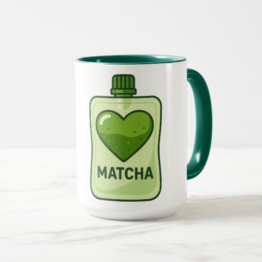 Matcha Serum Pouch mit Herzdesign Tasse (VorderseiteRechts)