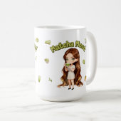 Matcha-Stimmung Ästhetisches Design Süße Grüntee-V Kaffeetasse (VorderseiteRechts)