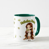 Matcha-Stimmung Ästhetisches Design Süße Grüntee-V Tasse (VorderseiteRechts)