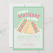 Matcha Strawberry Sandwich Birthday Picnic Einladung (Vorderseite)