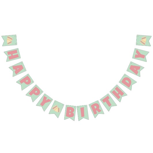 Matcha Strawberry Sandwich Happy Birthday Wimpelkette (Alle)