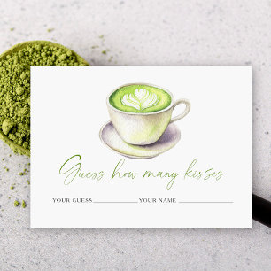Matcha-Tasse Wie viele Küsse Braut-Spiel Begleitkarte