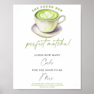 Matcha-Tea Brautparty Wie viele Korken  Poster