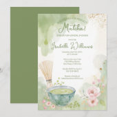Matcha Tea Bridal Shower Green Tea Party Einladung (Vorne/Hinten)