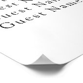 Matcha tea Wedding Chart Poster (Ecke)