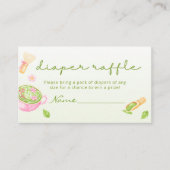 Matcha-Tee-Baby-Shower-Windel-Raffel Begleitkarte (Vorderseite)