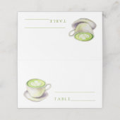 Matcha Tee Brautparty - Hochzeit Platzkarten (Außenseite Aufgefaltet)