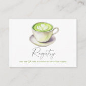 Matcha Tee Brautparty QR Code für Registrierung Begleitkarte (Vorderseite)