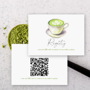 Matcha Tee Brautparty QR Code für Registrierung Begleitkarte