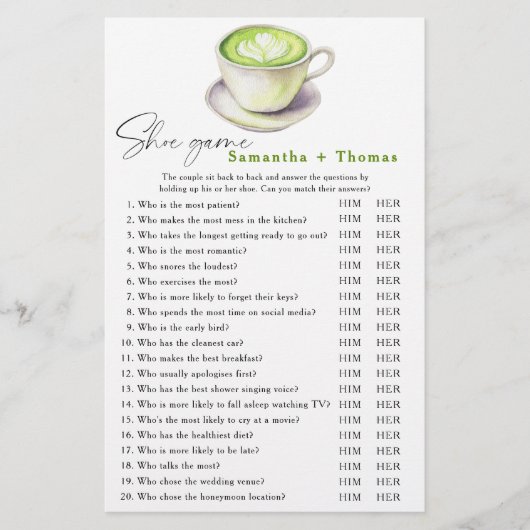 Matcha Tee Brautparty Showspiel (Vorderseite)