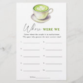 Matcha Tee Brautparty Wo waren wir? (Vorderseite)