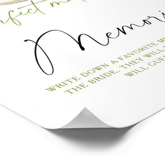 Matcha Tee Erinnerungen mit der Braut Poster (Ecke)