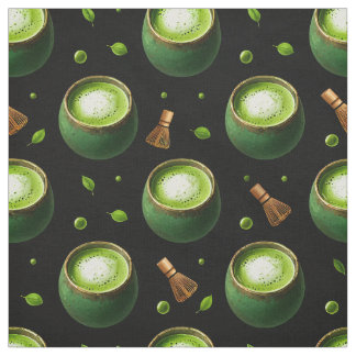 Matcha-Tee Nahtloses Muster Stoff