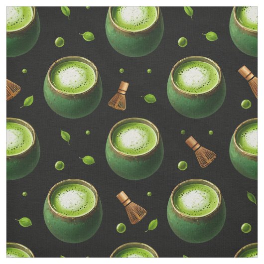 Matcha-Tee Nahtloses Muster Stoff (Muster)