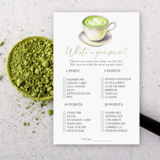 Matcha Tee Was ist in deinem Handtaschenspiel?